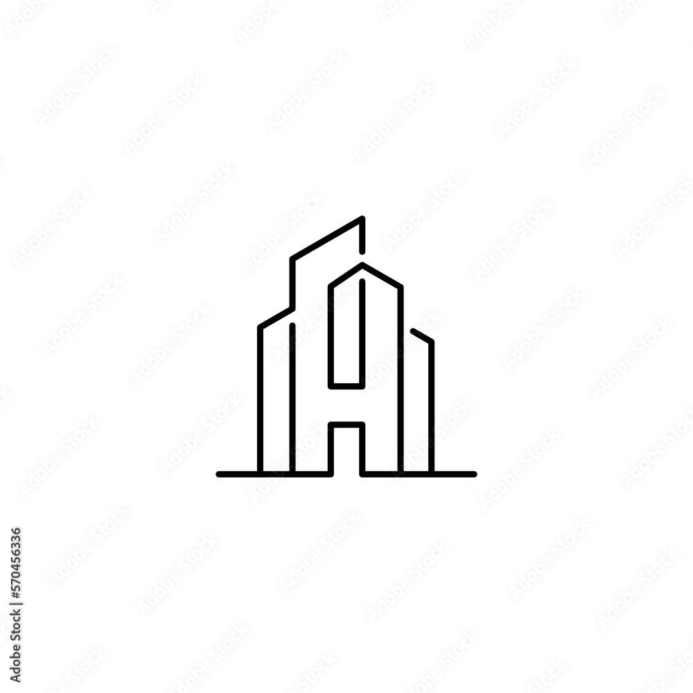 real estate letter H house logo concept architecture home construction company logo