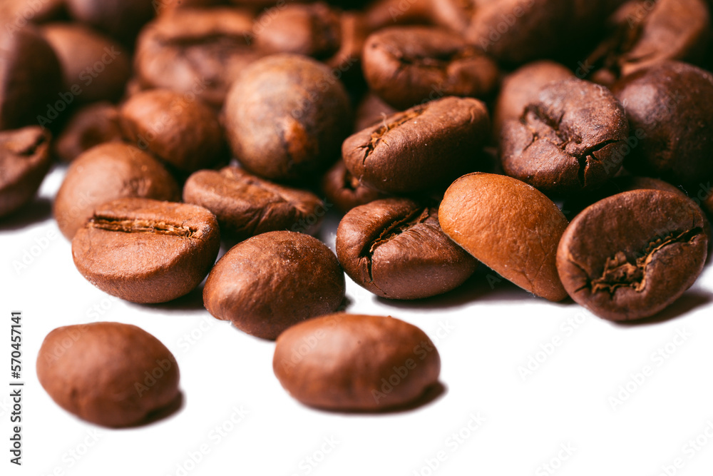 Fototapeta premium Close up of beans, coffee beans on the ground