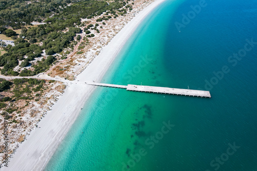 Aerial view of the Woodman Point Ammo Jetty just south of Fremantle in Western Australia