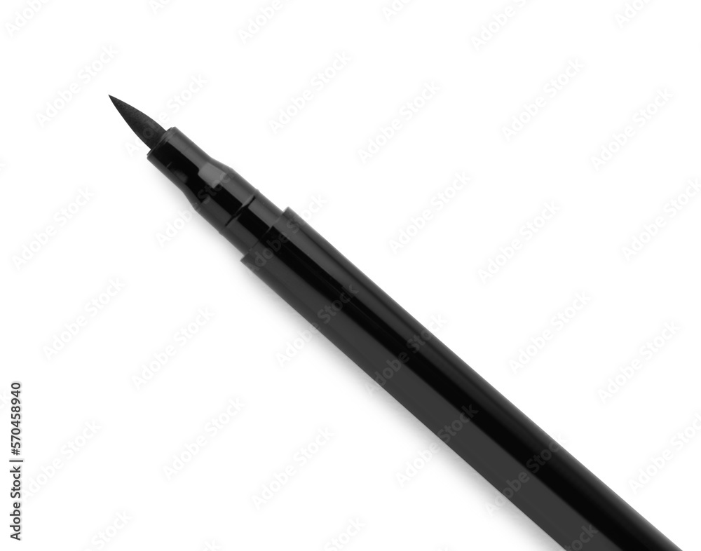 Black eyeliner isolated on white, top view. Makeup product Black eyeliner isolated on white, top view. Makeup product