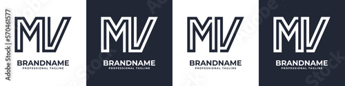 Simple MV Monogram Logo, suitable for any business with MV or VM initial.