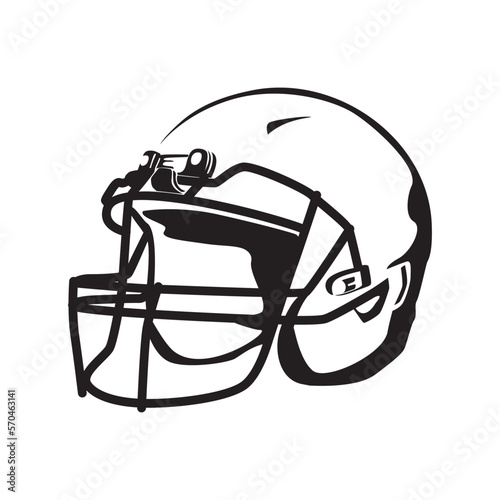 rugby helmet silhouette. American football vector illustration.
