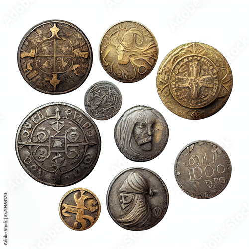 set of ancient coins