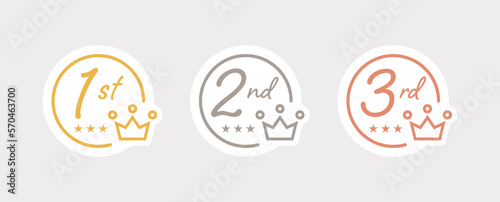 1位 2位 3位 ランキングのアイコン ベクターイラスト
