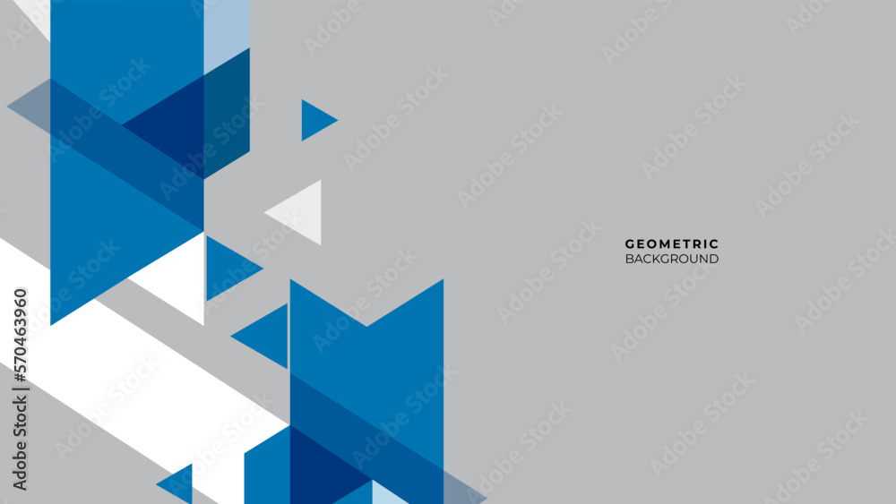 Abstract geometric background. Triangle and square blue. Light grey background with geometric shapes graphic. Vector illustration. Abstract geometric background. Triangle and square blue. Light grey background with geometric shapes graphic. Vector illustration.