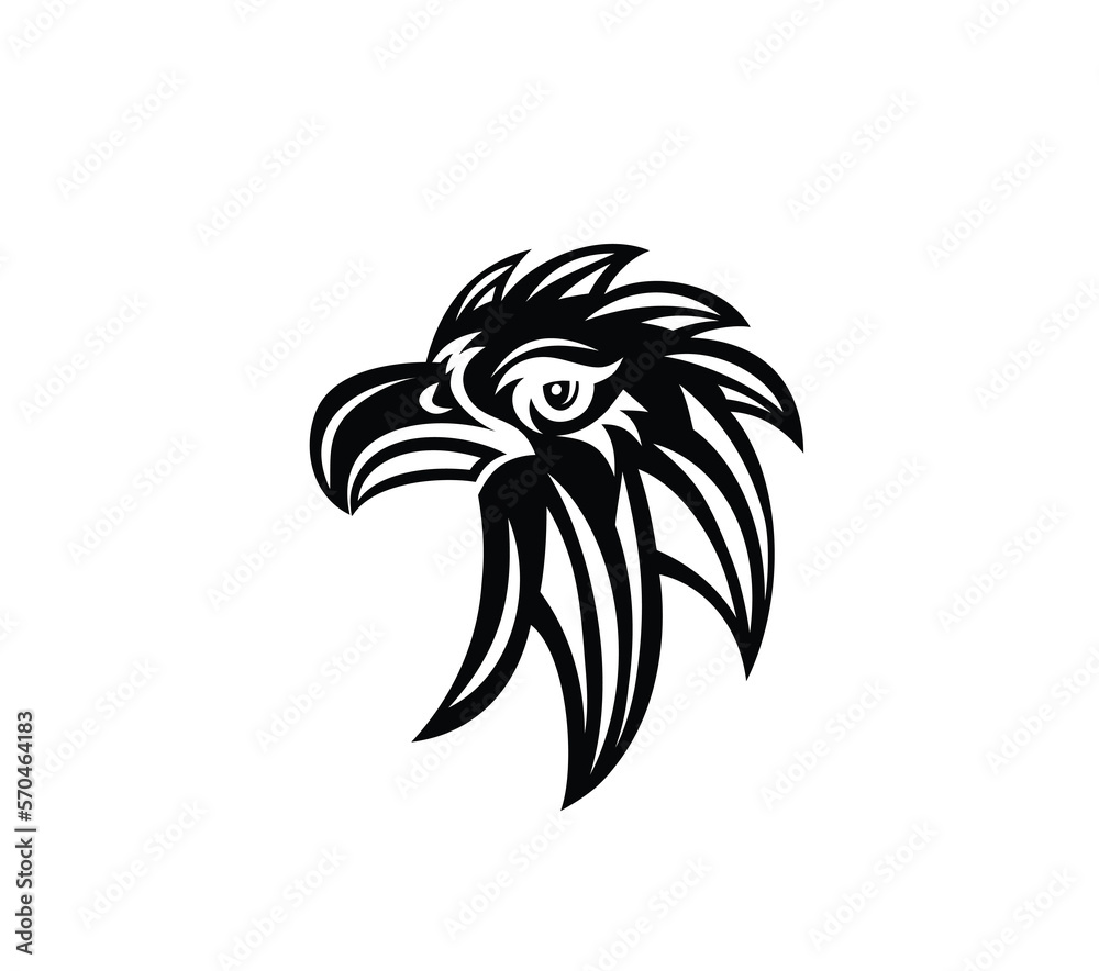 Obraz premium Eagle Face Emblem, art vector design 