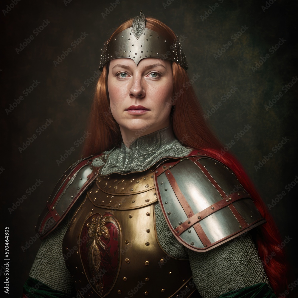 Hellenic Germanic Saxon Warrior Woman, AI Generated Portrait of a ...