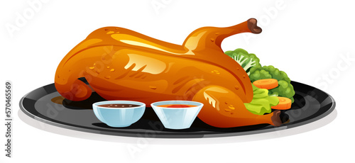 Chinese food peking duck vector illustration photo