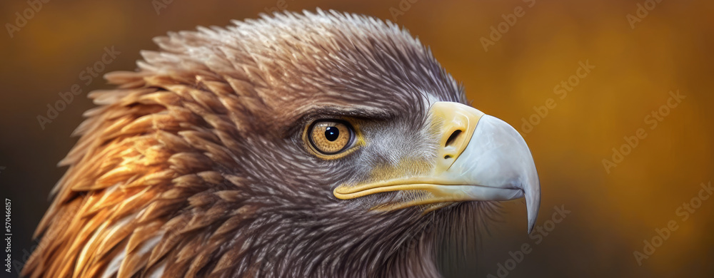 Naklejka premium a proud eagle. banner. Generative AI
