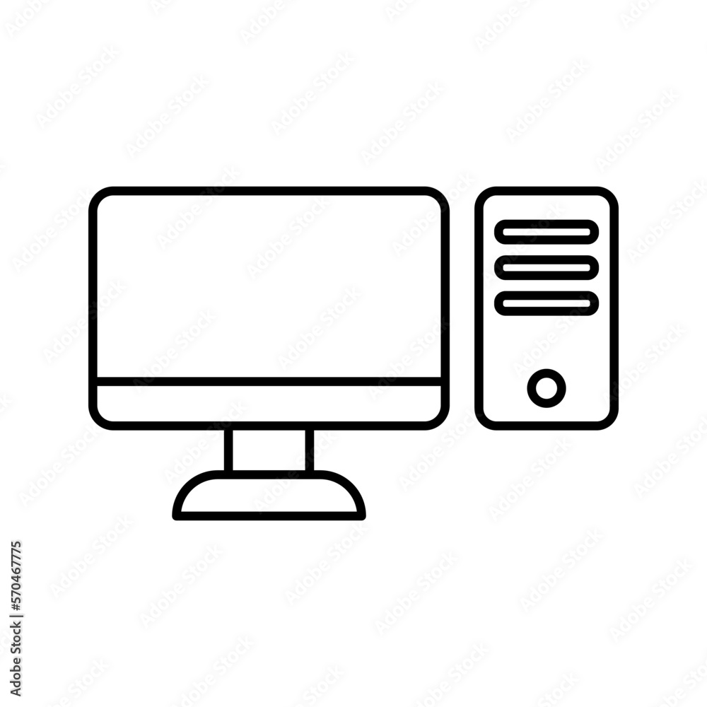 Computer icon color editable on white background Computer icon color editable on white background