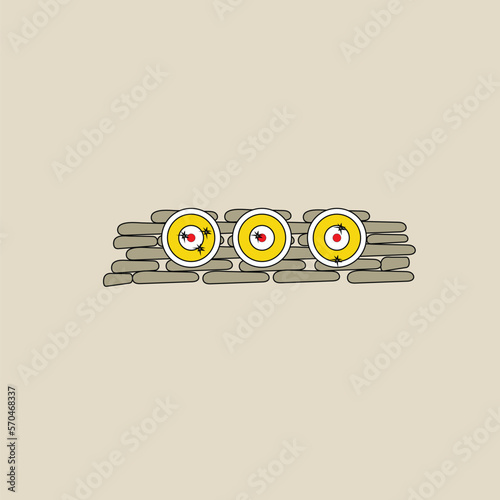 three target boards in front of us vector eps10
