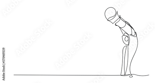 Single one line drawing microphone on stand. Mic on stand in musical television show. Singer karaoke sing song with standing microphone. Modern continuous line draw design graphic vector illustration