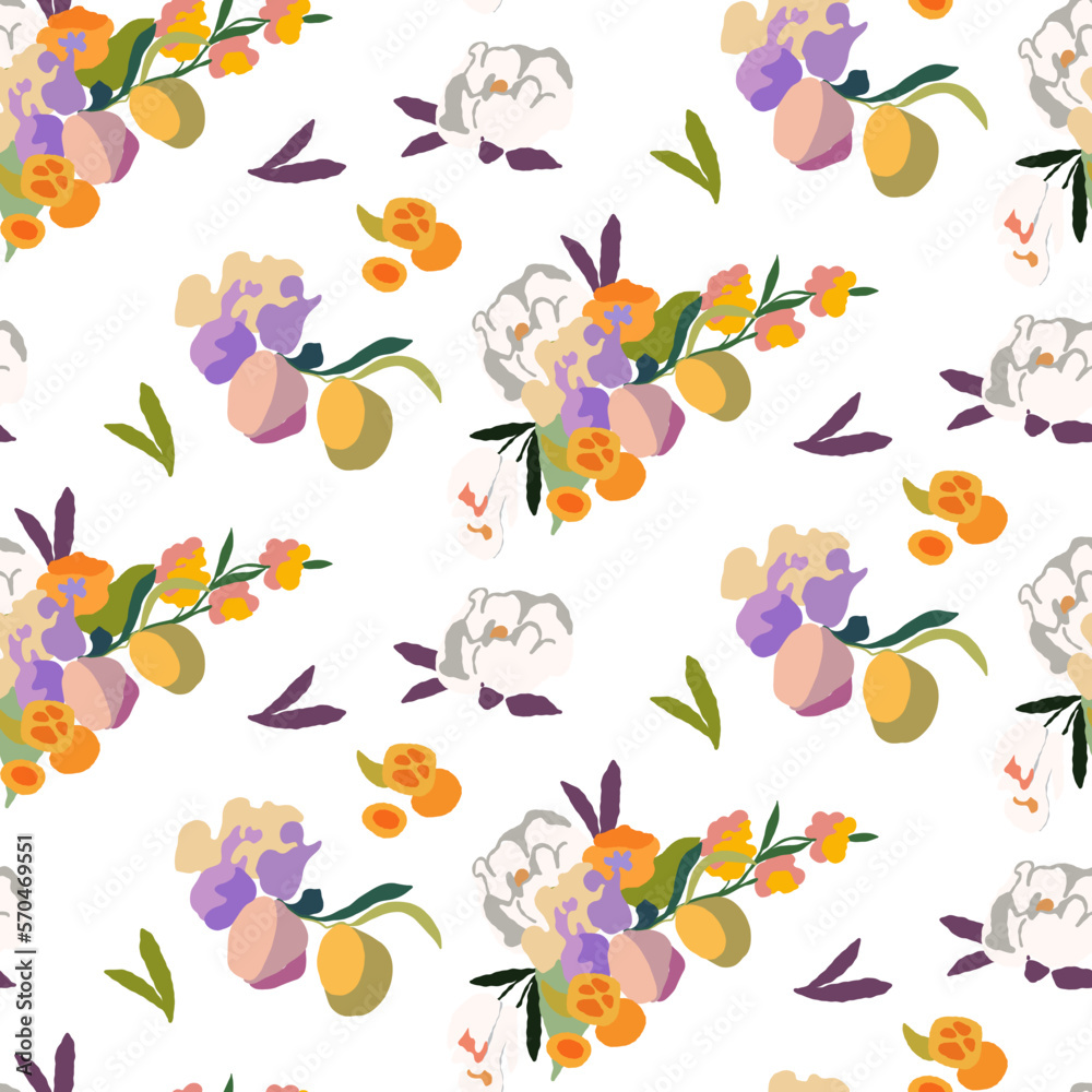Vector Matisse Organic Floral Shapes Seamless Patterns Citrus Flowers Bloom Apples Vector Matisse Organic Floral Shapes Seamless Patterns Citrus Flowers Bloom Apples