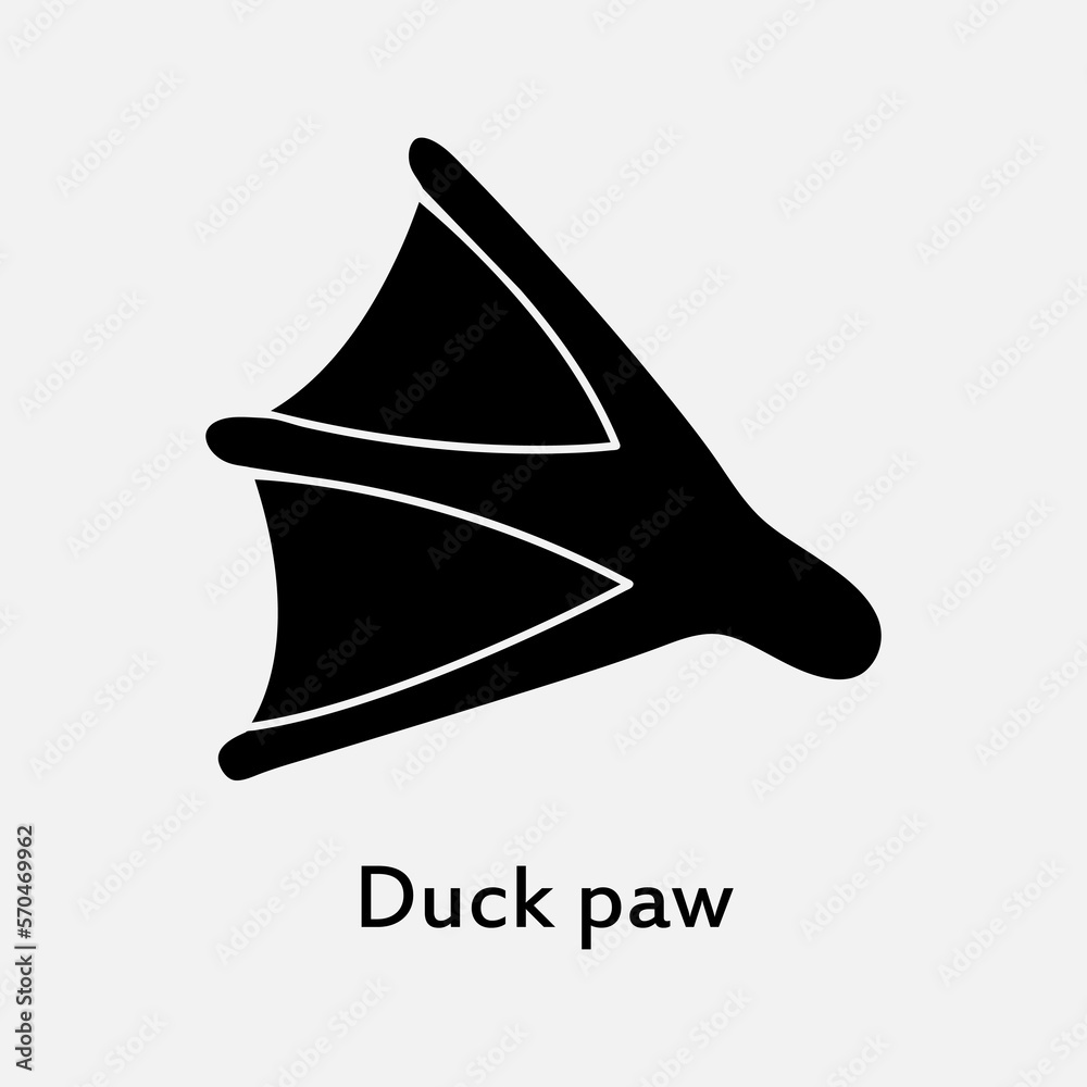 Fototapeta premium Duck paw. foot print of duck vector trendy style illustration on white background..eps