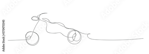 Single one line drawing motorcycle.Modern continuous line draw design graphic vector illustration