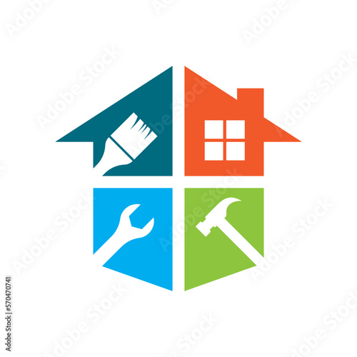 House repair logo images illustration