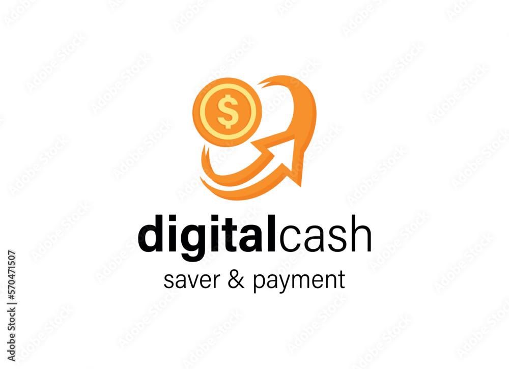 Fototapeta premium Digital Cash Money Logo Design Template Download