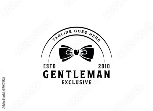 Bow Tie Bowtie Tuxedo Suit Gentleman Fashion Tailor Clothes Vintage Classic Logo design