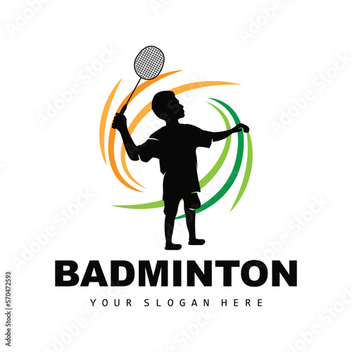 Badminton Logo, Sport Branch Design, Vector Abstract Badminton Players Silhouette Collection