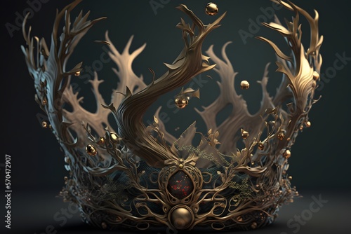 Golden King Crown created using AI Generative Technology