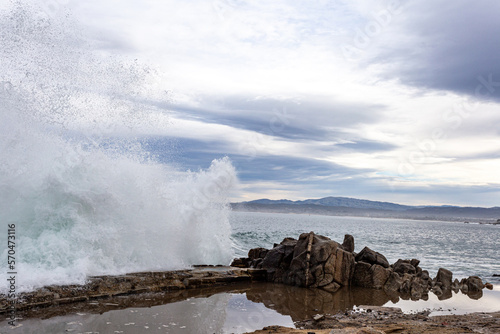 Waves on the Pacific ocean coast