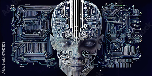 Artificial intelligence - sentient AI thinking for itself using computational data and a human-like sense of consciousness and conscience. Generative AI