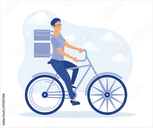 Online delivery service concept, online order tracking, delivery home and office. Warehouse, truck, scooter and bicycle courier, delivery man in respiratory mask.flat vector modern illustration