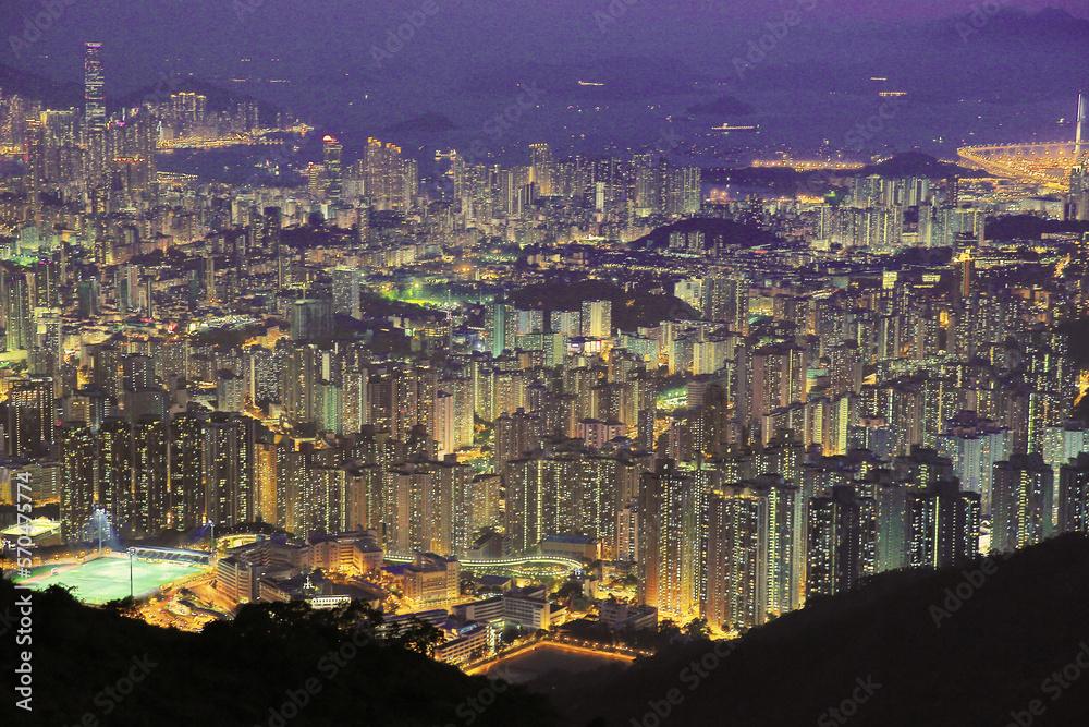 Nigh view at the kowloon peak, HK City view 1 June 2013