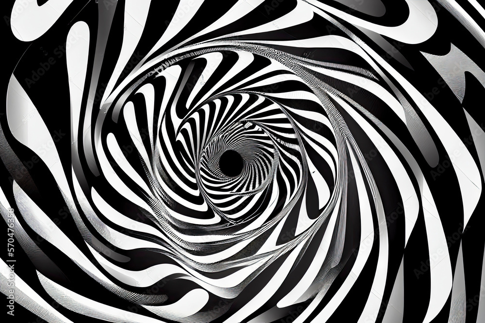 Optical illusion, abstract background. Hypnosis twisted spiral design concept for hypnosis, infinity