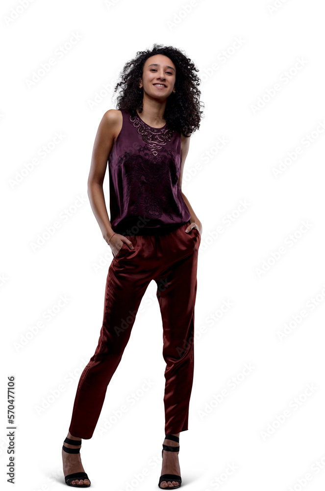 Model poses elegantly, beautiful, young with exotic look, long l Model poses elegantly, beautiful, young with exotic look, long l