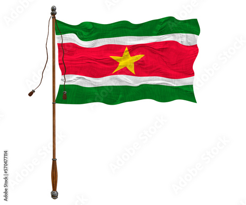 National flag of Suriname. Background with flag of Suriname