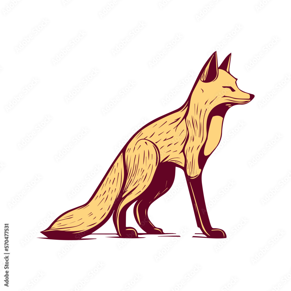 Obraz premium The Cunning Fox A Symbol of Intelligence and Adaptability, Mascot Logo Concept Vector Illustration Cartoon. Suitable For Logo, Wallpaper, Banner, Card, Book Illustration, T-Shirt, Sticker, Cover, etc