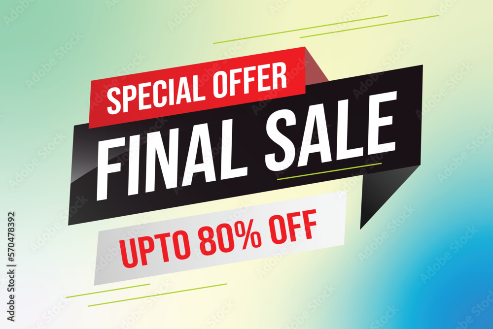 Special offer final sale tag. Banner design template for marketing. Special offer promotion or retail. background banner modern graphic design for store shop, online store, website, landing page