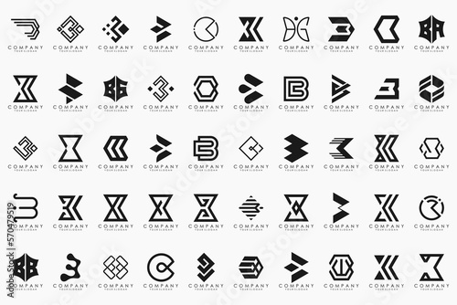 abstract letter B logo icon set. design for business of luxury  elegant  simple.