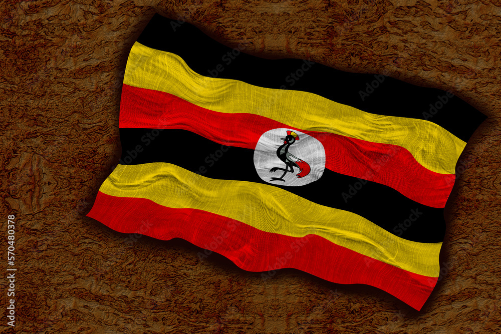 Fototapeta premium National flag of Uganda. Background with flag of Uganda