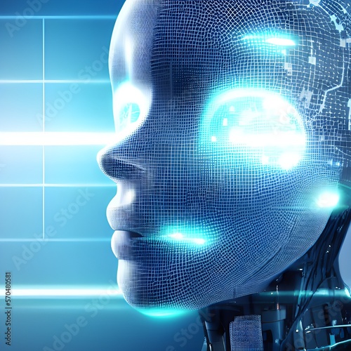 Robot head with AI code