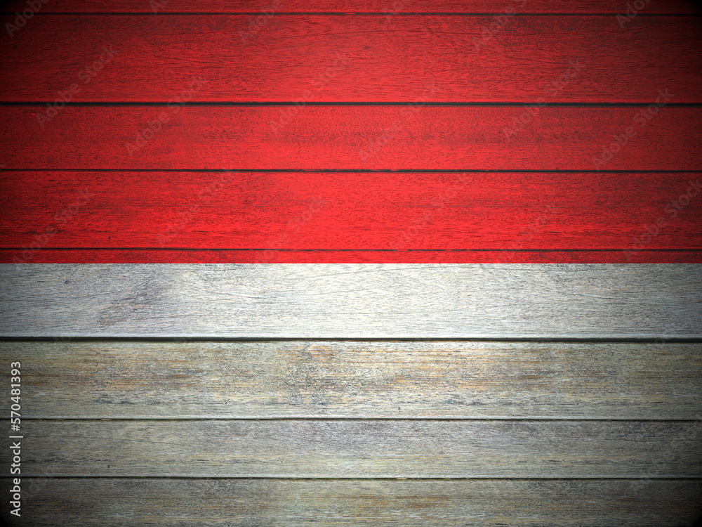 Indonesia flag wooden planks