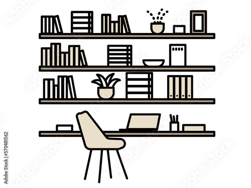 書斎をイメージしたイラスト