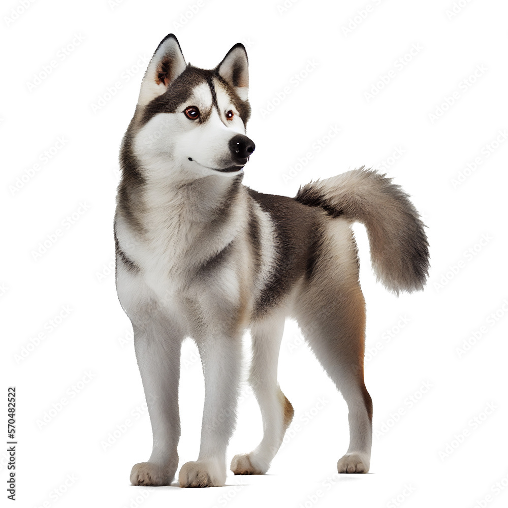 portrait of a dog. dog isolated on white. generative AI