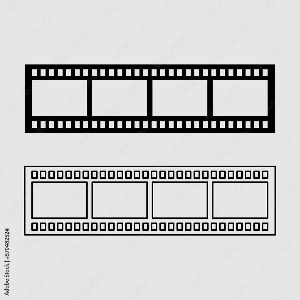 Vector filmstrip. trendy style illustration on gray background..eps Vector filmstrip. trendy style illustration on gray background..eps