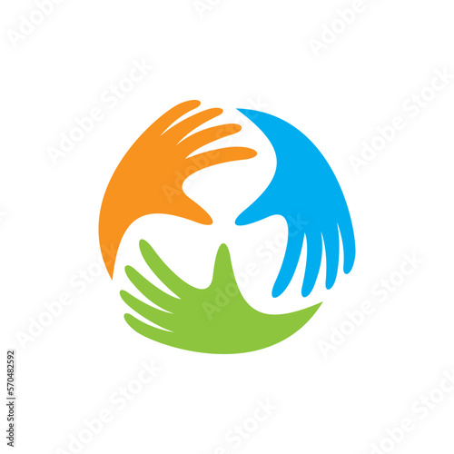 Hands logo team illustration