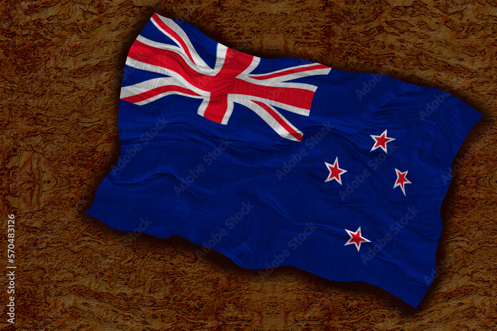 National flag of New Zealand. Background with flag ofNew Zealand. National flag of New Zealand. Background with flag ofNew Zealand.