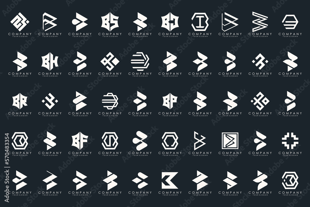 abstract letter B logo icon set. design for business of luxury, elegant, simple. abstract letter B logo icon set. design for business of luxury, elegant, simple.