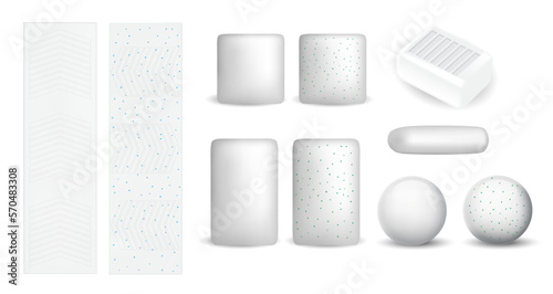 colored chewing gum pills mockup isolated 3d Illustration