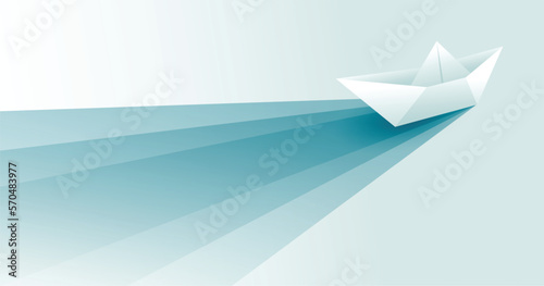 origami style leader boat represent the art of decision making