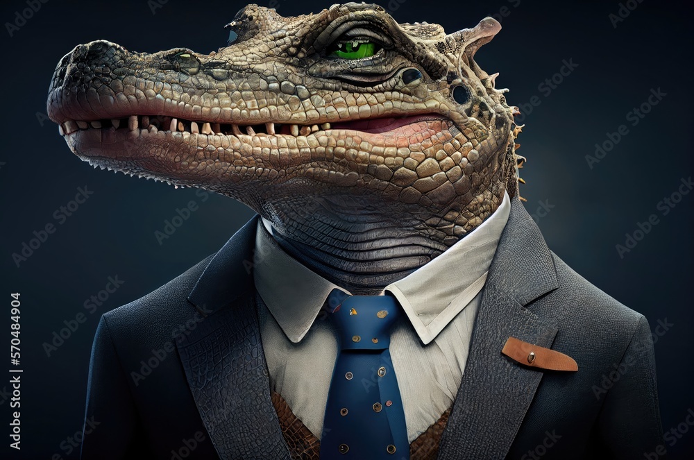 Crocodile In A Suit Looking Sharp Generative AI Crocodile In A Suit Looking Sharp Generative AI