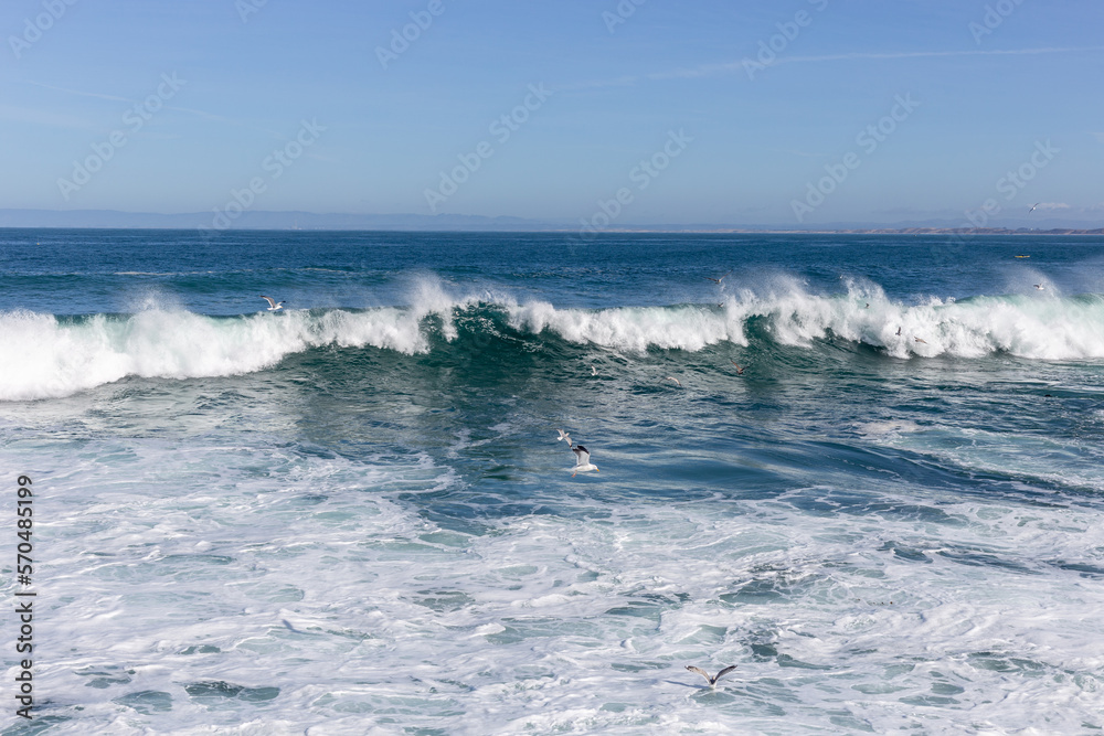 Waves on the Pacific ocean coast