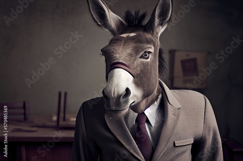 Donkey In A Suit Dressed Well Generative AI