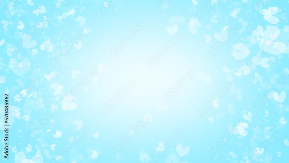 White snowflake Bokeh backgrounds  on blue backgrounds in Christmas Holiday  , illustration wallpaper