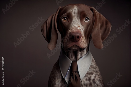 German Shorthaired In A Suit Well Dressed Generative AI © Johnathan